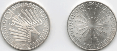 Pièces commémoratives des Jeux Olympiques Munich 1972